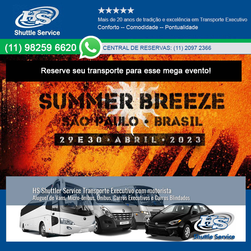 Transporte Executivo para Summer Breeze Brasil.